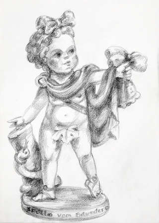 Little Apollo, 
Pencil and graphite on paper
33 x 23.5 cm