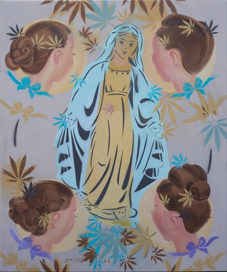 Womanday, 120 x 100 cm, Öl und Lack auf Leinwand 